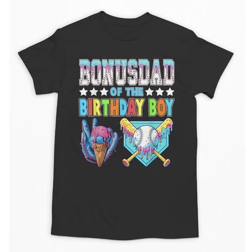 Baseball Ice Cream Drip Bonus Dad Of The Birthday Boy Unisex T-Shirt - Sportilla