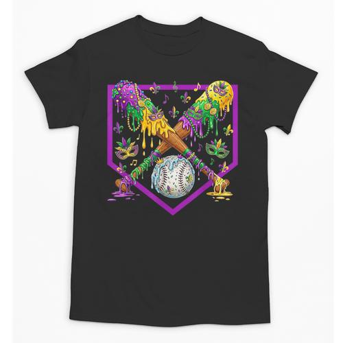 Baseball Ice Cream Drip Boys Mardi Gras Carnival Party Mask Unisex T-Shirt - Sportilla