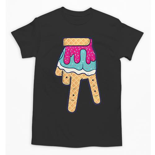 Baseball Ice Cream Drip Home Plate Glove Respect Drip 2 Side Unisex T-Shirt - Sportilla
