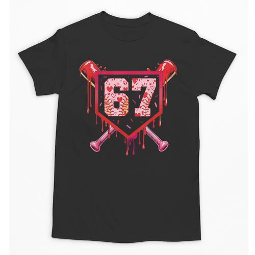 Baseball Ice Cream Drip Number 67 Meme Valentine Couple Love Unisex T-Shirt - Sportilla