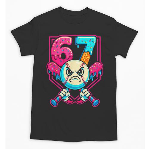 Baseball Ice Cream Drip Number 67 Six Seven Meme 67 Unisex T-Shirt - Sportilla