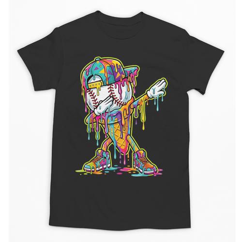 Baseball Ice Cream Dripping Dabbing Baseball Drip Unisex T-Shirt - Sportilla