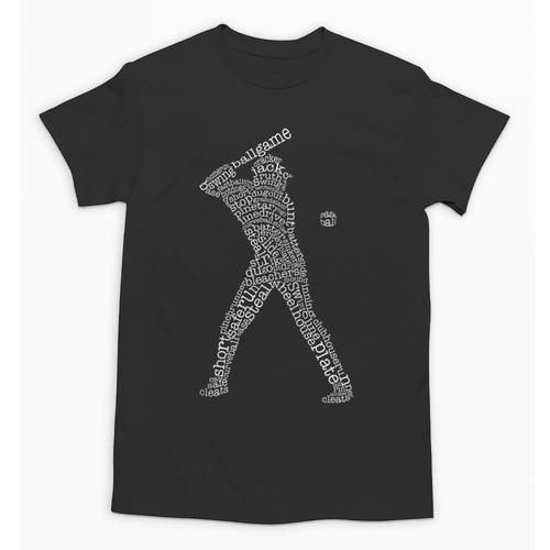 Baseball Player Typography Word Art Unisex T-Shirt - Sportilla