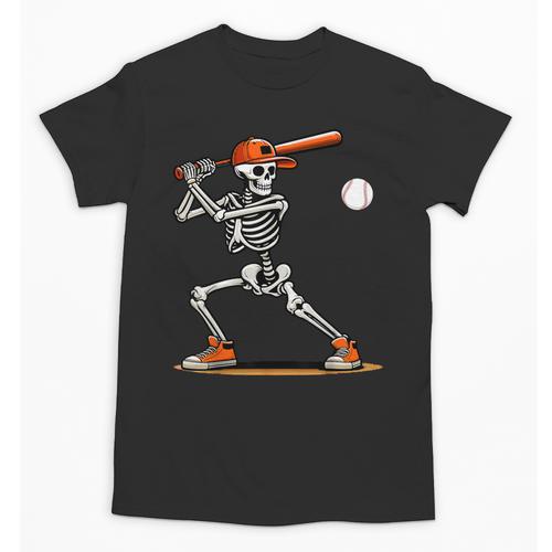 Baseball Skeleton Spooky Boys Halloween Baseball Player Unisex T-Shirt - Sportilla
