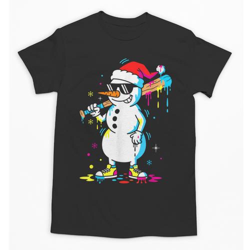 Baseball Snowman Drip Cool Christmas Men Boys Girls Unisex T-Shirt - Sportilla