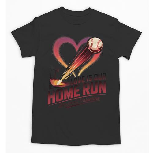 Baseball Valentine Love Is Our Home Run Apparel Unisex T-Shirt - Sportilla
