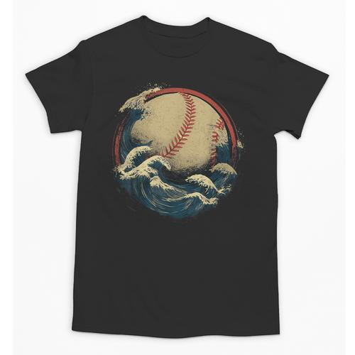 Baseball Waves Ocean Sports Baseball Fans Unisex T-Shirt - Sportilla