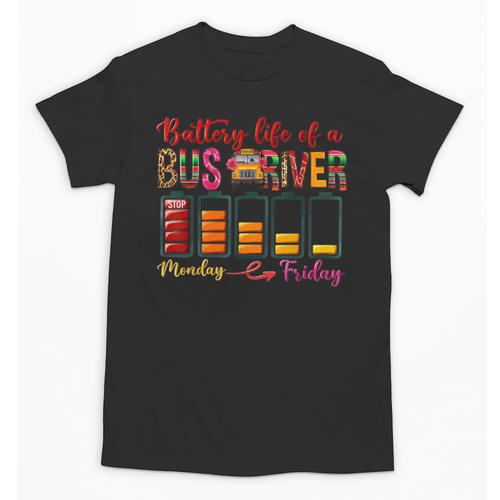 Battery Life Of A Bus Driver First Day Back To School Unisex T-Shirt - Savourry