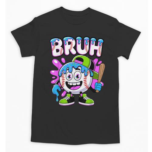 Bruh Baseball Drip Boys Youth Ice Cream Dripping Baseball Unisex T-Shirt - Sportilla