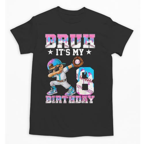 Bruh It's My 8th Birthday Baseball Ice Cream Drip 8 Year Old Unisex T-Shirt - Sportilla