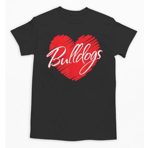 Bulldogs Heart Back To School Spirit R Unisex T-Shirt - Savourry