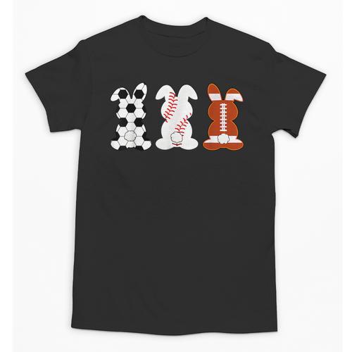 Bunny Football Baseball Sport Easter Day Unisex T-Shirt - Sportilla
