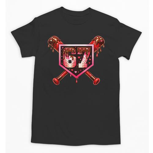 Chocolate 67 Drip Baseball Valentine Love Sports Unisex T-Shirt - Sportilla