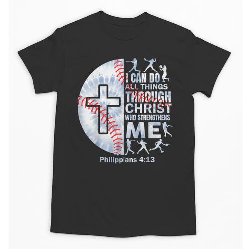 Christian Baseball Men Boy Player Team Religious Philippians Unisex T-Shirt - Sportilla