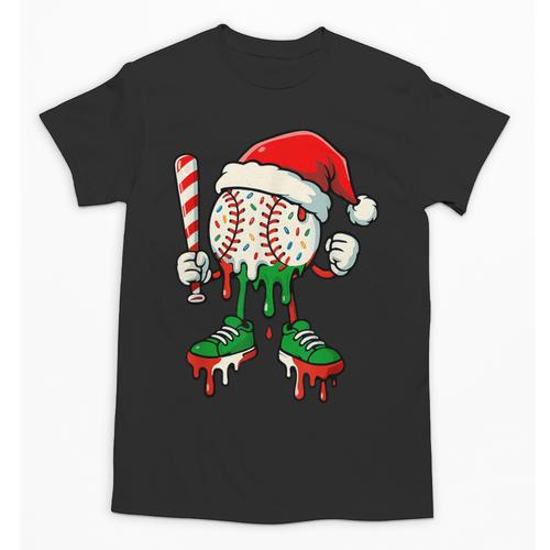 Christmas Baseball Drip For Boys Ice Cream Drip Baseball Unisex T-Shirt - Sportilla