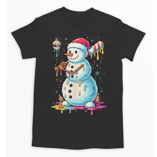 Christmas Baseball Snowman Drip For Boys Men Girls Women Unisex T-Shirt - Sportilla