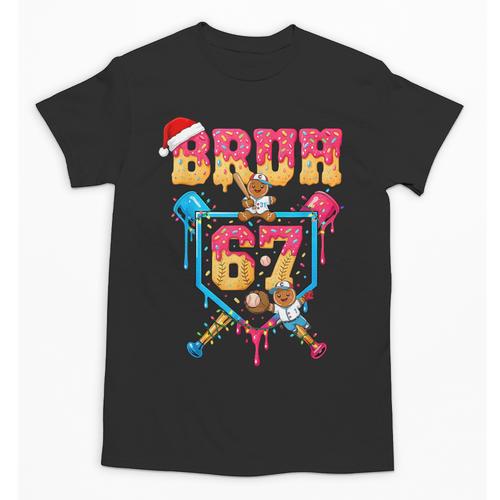 Christmas Gingerbread Bruh 67 Baseball Ice Cream Drip Kids Unisex T-Shirt - Sportilla