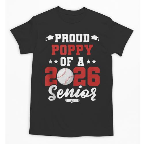 Class Of 2026 Senior Year Baseball Poppy 2026 Graduate Unisex T-Shirt - Sportilla