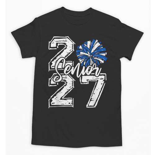Class Of 2027 Cheer Blue Senior 2027 Back To School Unisex T-Shirt - Savourry