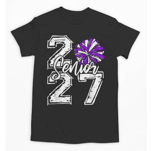 Class Of 2027 Cheer Purple Senior 2027 Back To School Unisex T-Shirt - Savourry