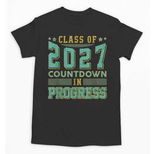 Class Of 2027 Countdown In Progress Fun Back To School Retro Unisex T-Shirt - Savourry