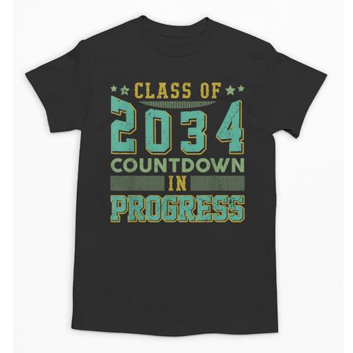 Class Of 2034 Countdown In Progress Fun Back To School Retro Unisex T-Shirt - Savourry