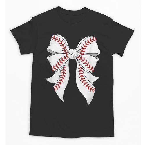 Cute Baseball Coquette Bow For Women Girls Baseball Mama Mom Unisex T-Shirt - Sportilla