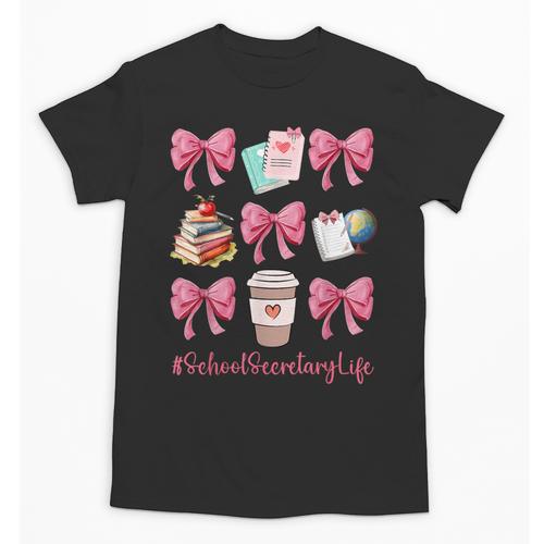 Cute Coquette Bows School Secretary Life Back To School Unisex T-Shirt - Savourry