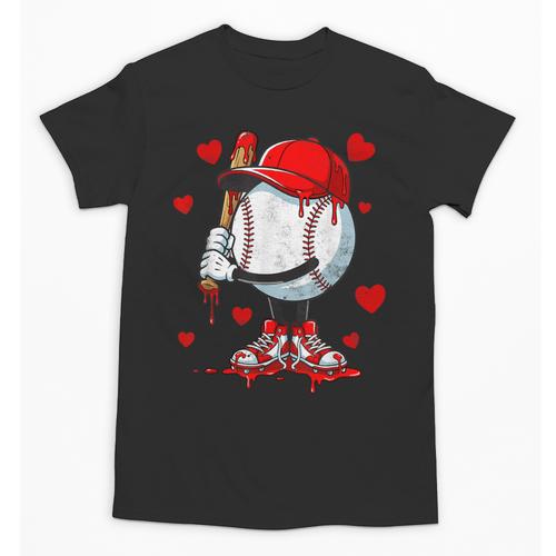 Cute Dripping Baseball Lover Valentines Day Boys Kids Unisex T-Shirt - Sportilla