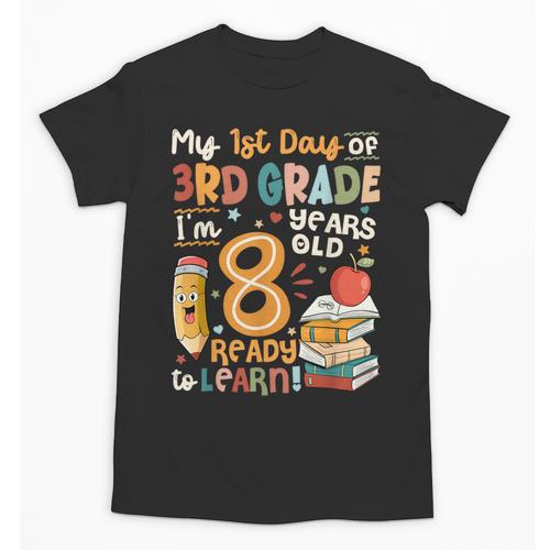 Cute My First Day Of 3rd Grade Back To School Boys Girls Unisex T-Shirt - Savourry