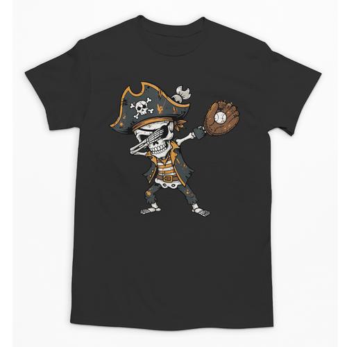 Dabbing Pirate Skeleton Baseball Dab Costume Boys Kids Men Unisex T-Shirt - Sportilla