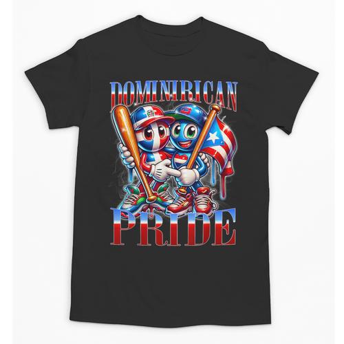 Dominican Puerto Rican Pride Baseball Flag Unity Unisex T-Shirt - Sportilla