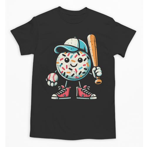 Donut Baseball Hat Ball Bat Cute Sport Toddler Boys Kids Men Unisex T-Shirt - Sportilla