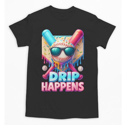 Drip Happens Baseball Ice Cream Bat And Ball With Sunglasses Unisex T-Shirt - Sportilla