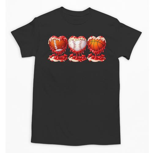 Drip Valentines Day Basketball Baseball Football Boy Men Kid Unisex T-Shirt - Sportilla