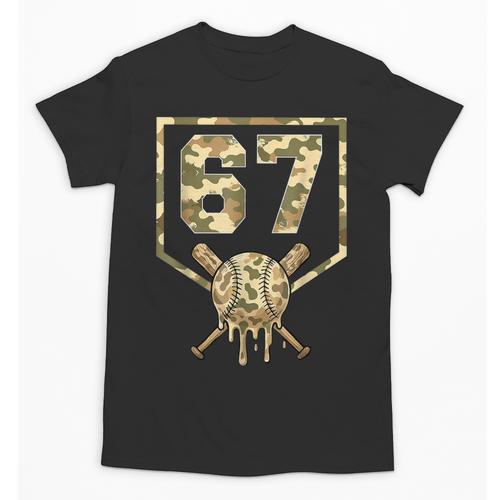 Dripping Camo 67 Baseball Ice Cream Drip 6-7 Six Seven Boy Unisex T-Shirt - Sportilla