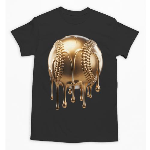 Dripping Gold Drip Baseball Game Day Player Coach Baller Unisex T-Shirt - Sportilla