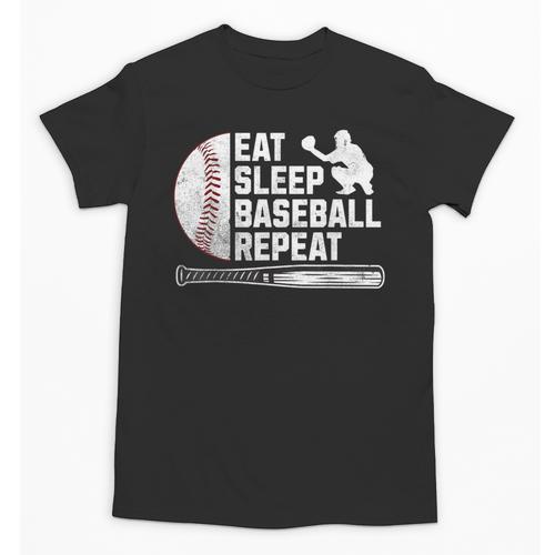 Eat Sleep Baseball Repeat Baseball Player Men Boys Unisex T-Shirt - Sportilla