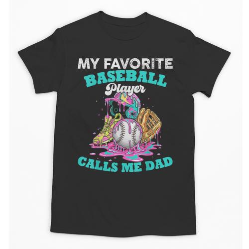 My Favorite Baseball Player Calls Me Dad Ice Cream Drip Unisex T-Shirt - Sportilla