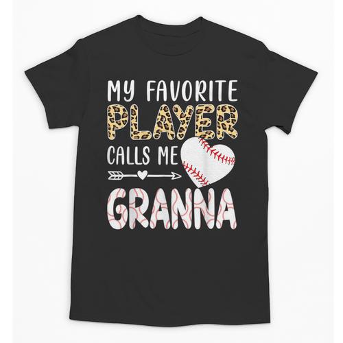 My Favorite Player Calls Me Granna Baseball Leopard Unisex T-Shirt - Sportilla