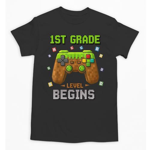 First Day Of 1st Grade Level Begins Back To School Boy Unisex T-Shirt - Savourry