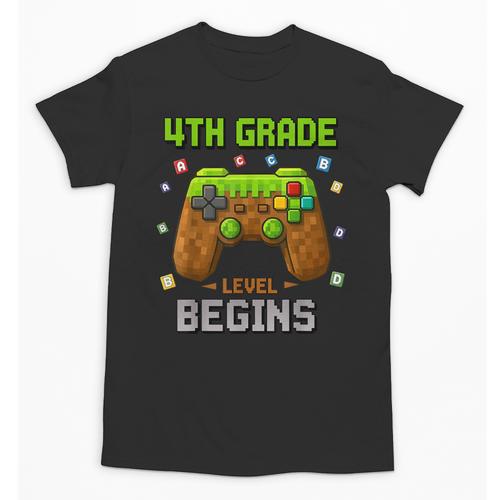 First Day Of 4th Grade Level Begins Back To School Boy Unisex T-Shirt - Savourry