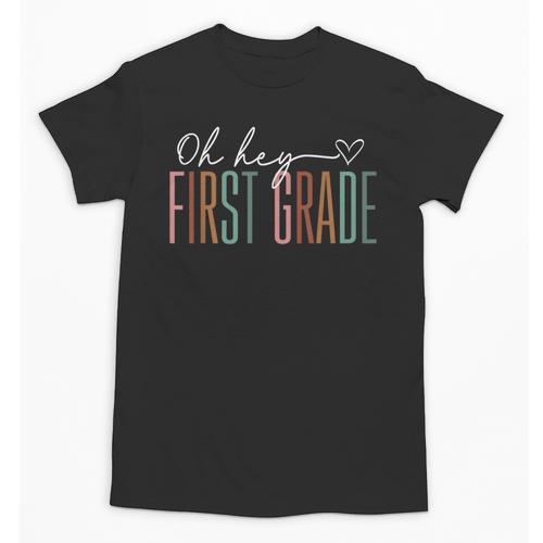 First Grade Oh Hey Retro Back To School 1st Grade Unisex T-Shirt - Savourry