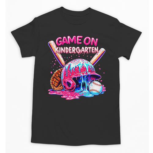 Game Kindergarten Baseball Ice Cream Drip On Back To School Unisex T-Shirt - Sportilla