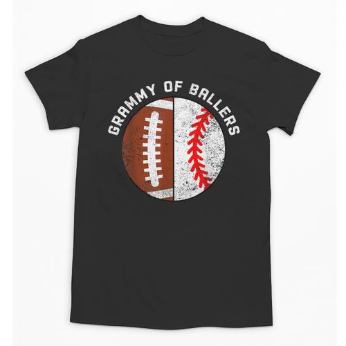 Grammy Of Ballers Football Baseball Grandma Grammy Unisex T-Shirt - Sportilla