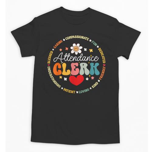 Groovy Attendance Clerk Back To School Appreciation Week Unisex T-Shirt - Savourry