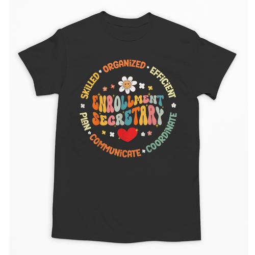 Groovy Enrollment Secretary Back To School Unisex T-Shirt - Savourry