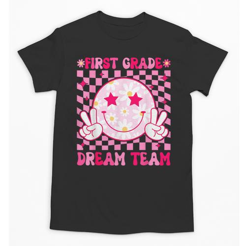 Groovy First Grade Dream Team Back To School 1st Grade Squad Unisex T-Shirt - Savourry