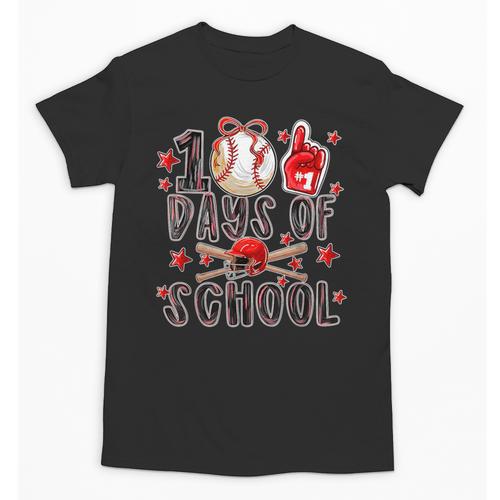 Happy 100 Days Of School Baseball Girls Coquette Bow Teacher Unisex T-Shirt - Sportilla