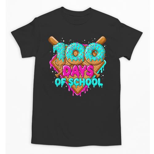 Happy 100 Days Of School Costume Baseball Drip Ice Cream Unisex T-Shirt - Sportilla
